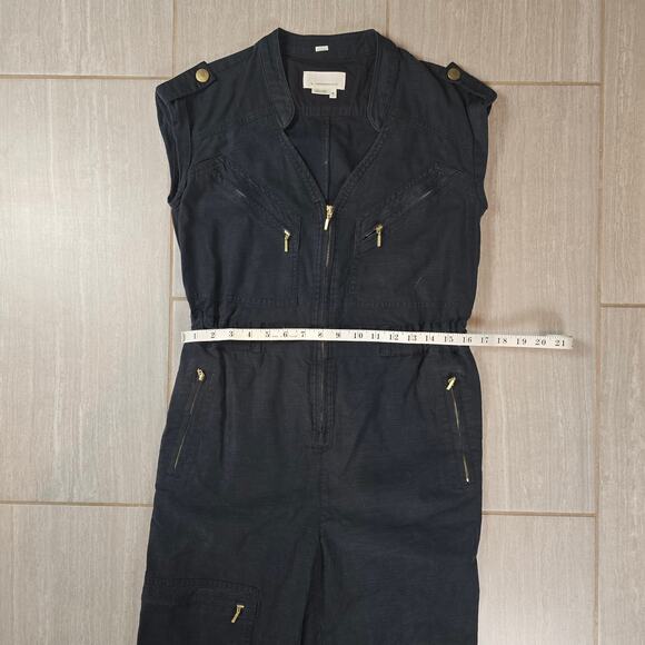Anthropologie Halsey Utility Jumpsuit Boiler Suit Black Lyocell Size XS - Picture 4 of 15